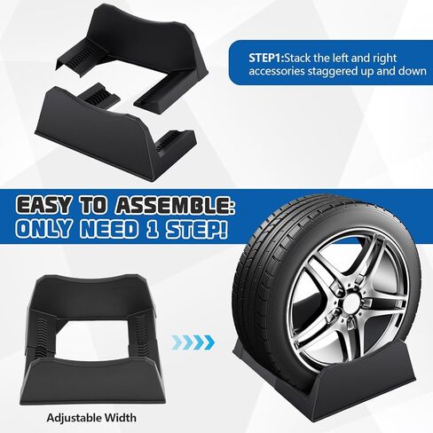2 PCS Car Tyre Display Wheel Wheel Display Width Width Rim Wheel Rim Holder Tyre Stand Base Tyre Tray Base for Expition Shop Garage Trade Show ، Black in Saudi Arabia