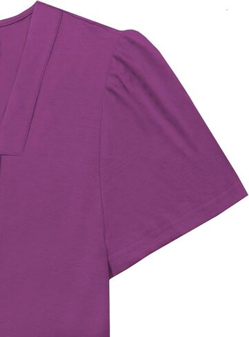 VISLILY Womens-Plus-Size-Summer-Tops Casual Ruffle Sleeve T Shirts Trendy Square Neck Tunics Loose Comfy Pleated Tees in Saudi Arabia