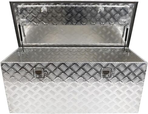 SCITOO 44 Inch Aluminum Truck Bed Tool Box,Heavy Duty Diamond Plate Trailer Tool Box with Lock Keys,Tool Storage Organizer Chest for Pick up,Truck Bed,ATV,RV TrailerWaterproof Silver 44X18X18 in Saudi Arabia