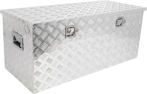 SCITOO 44 Inch Aluminum Truck Bed Tool Box,Heavy Duty Diamond Plate Trailer Tool Box with Lock Keys,Tool Storage Organizer Chest for Pick up,Truck Bed,ATV,RV TrailerWaterproof Silver 44X18X18 in Saudi Arabia