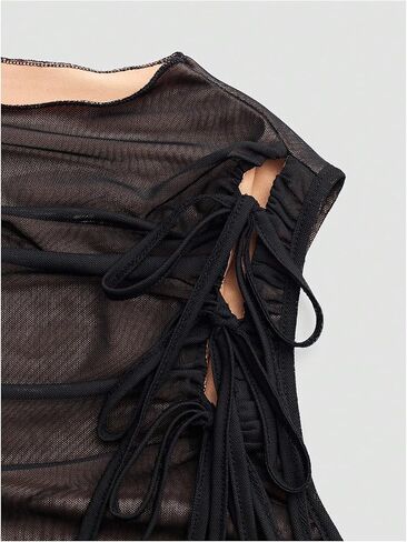 Verdusa Women's Western Boho Tassel Ruffle Hem Cowgirl Crop Tops Bow Mesh Rodeo Tank Top in Saudi Arabia