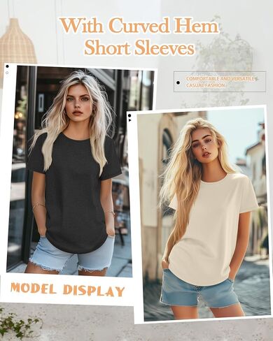 Huukeay 3 Pack Women's Short Sleeve Dorts Basic Cotton Summer Tunic Tops Rebtled Rece in Saudi Arabia