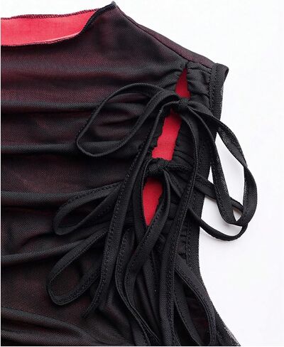 Verdusa Women's Western Boho Tassel Ruffle Hem Cowgirl Crop Tops Bow Mesh Rodeo Tank Top in Saudi Arabia
