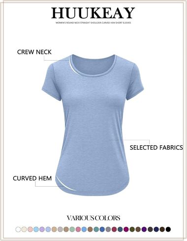 Huukeay 3 Pack Women's Short Sleeve Dorts Basic Cotton Summer Tunic Tops Rebtled Rece in Kuwait