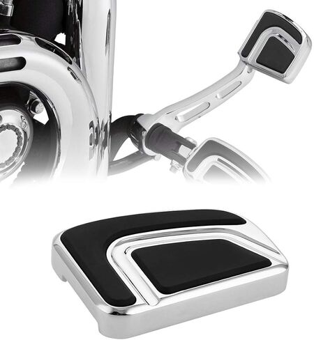 Large Brake Pedal Pad Fit For Harley Airflow Style Dyna Softail Touring Models (Chrome&Black) in Saudi Arabia