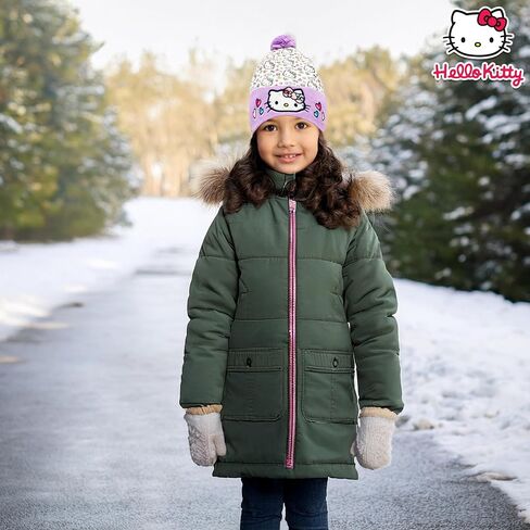 Hello Kitty Beanie Cap للنساء والبنات | Sanrio Winter Pom Pom Hats | كاواي القط | مقاس واحد | مرخص رسميا in Kuwait