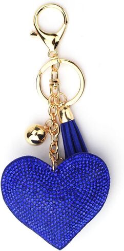 Women Heart Fashion Keychain Cute Shiny Rhinestone Butterfly Women Pendant Key Ring for Purse Handbags in Saudi Arabia
