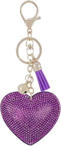 Women Heart Fashion Keychain Cute Shiny Rhinestone Butterfly Women Pendant Key Ring for Purse Handbags in Saudi Arabia