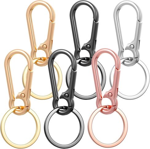 6 PCS Metal Keychains keyring سلسلة مفاتيح حلقة مقطع منظم لمفاتيح السيارة الرئيسية مفاتيح سلاسل Finder Rings Finder Keyring Accessories Women Men in Kuwait