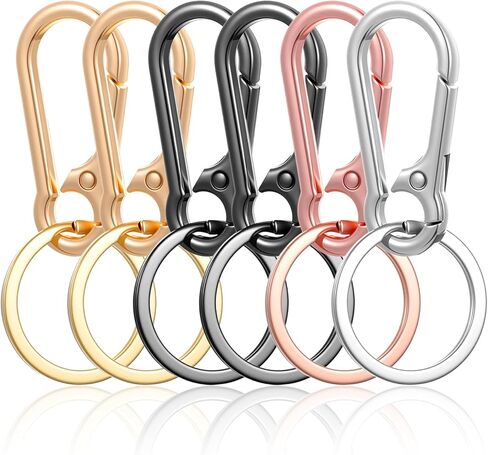 6 PCS Metal Keychains keyring سلسلة مفاتيح حلقة مقطع منظم لمفاتيح السيارة الرئيسية مفاتيح سلاسل Finder Rings Finder Keyring Accessories Women Men in Kuwait