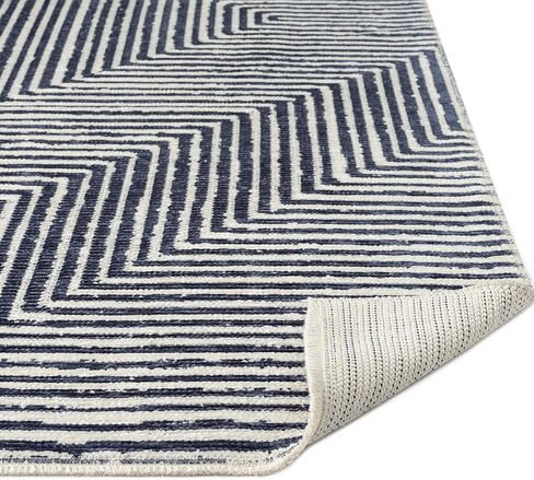 Indigo Ink - Washable Area Rug, Stain Resistant, Easy to Clean, Geometric Boho Decor, Ideal for Living Room, Bedroom, Office (5' x 7'', Panther Navy/White) in Saudi Arabia