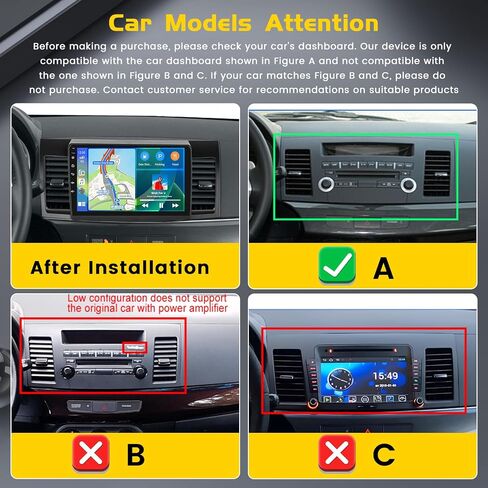 [2+64G] Inefala for Mitsubishi Lancer 2008-2017 Android Car Radio Stereo with Wireless CarPlay Android Auto, 10.1 Inch HD Touchscreen with GPS WiFi Bluetooth FM/RDS SWC Backup Camera MIC in Saudi Arabia