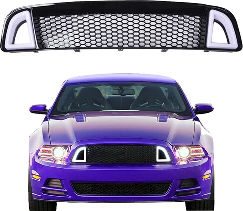 Front Bumper Upper Grille with DRL Signal Replacement for 2013 2014 Mustang 02HGL1211ABK in Saudi Arabia