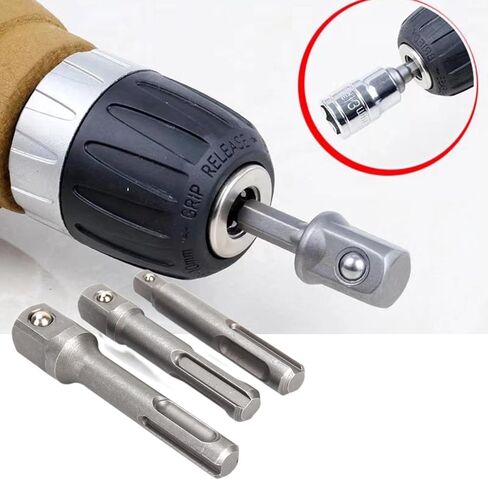 3 PCS 1/4 "3/8" 1/2 "محول سائق المقبس محول بتات ببتيت محول إضافي طويل محول مؤثرات الحفر ل SDS بالإضافة in Saudi Arabia