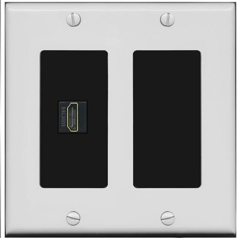RiteAV HDMI Wall Plate 1 Port - 2 Gang [White/White] in Saudi Arabia