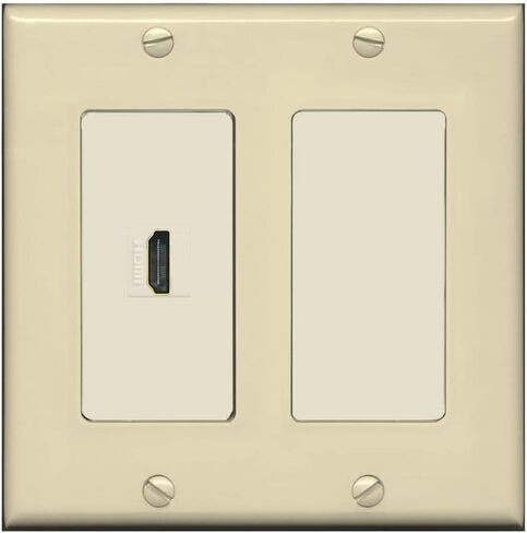 RiteAV HDMI Wall Plate 1 Port - 2 Gang [White/White] in Saudi Arabia