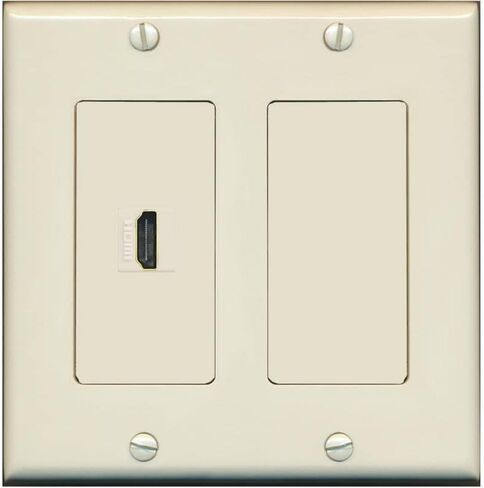 RiteAV HDMI Wall Plate 1 Port - 2 Gang [White/White] in Saudi Arabia