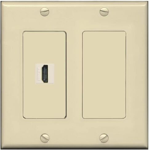 RiteAV HDMI Wall Plate 1 Port - 2 Gang [White/White] in Saudi Arabia