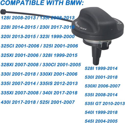 غطاء الغاز 16117222391 CAP خزان الوقود متوافق مع Mini Cooper Clubman Countryman BMW 128I 135I 228i 320i 323i 325i XI 328i 330i 335i 428i 525i x1 x2 x4 x6 10844 in Kuwait