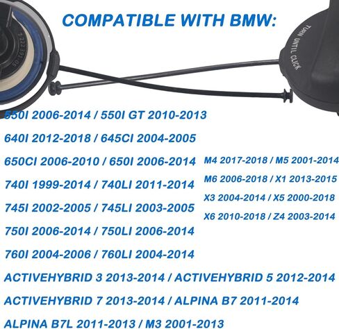غطاء الغاز 16117222391 CAP خزان الوقود متوافق مع Mini Cooper Clubman Countryman BMW 128I 135I 228i 320i 323i 325i XI 328i 330i 335i 428i 525i x1 x2 x4 x6 10844 in Kuwait