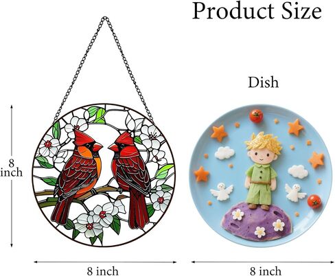 Butterfly Suncatchers Stained Glass for Windows Hanging - 8'' Sun Catchers Indoor Window - UV-Print Stain Glass Window Hanging for Home Decor, Wall Art, Gifts for Mom in Saudi Arabia