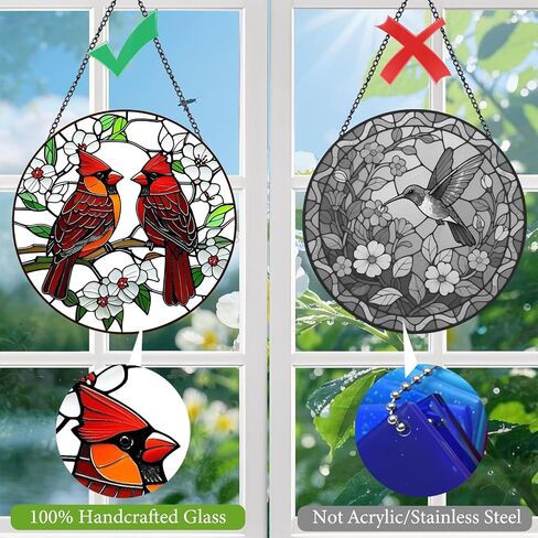 Butterfly Suncatchers Stained Glass for Windows Hanging - 8'' Sun Catchers Indoor Window - UV-Print Stain Glass Window Hanging for Home Decor, Wall Art, Gifts for Mom in Saudi Arabia