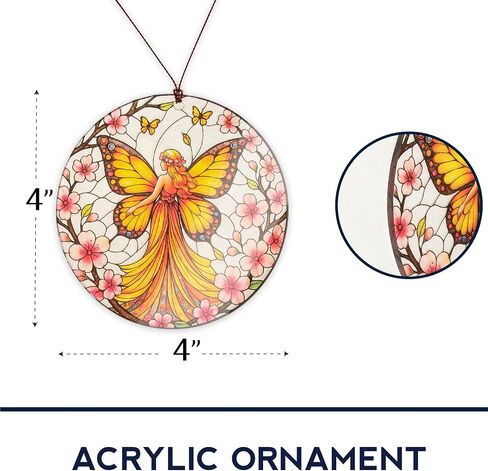Butterfly Religious Cross Christmas Ornament, Suncatcher Effect Style Cross Design, Beautiful Butterfly Ornaments for Christmas Tree, Elegant Ornament Gift for Nature Lovers, Women, Spiritual Decor in Kuwait