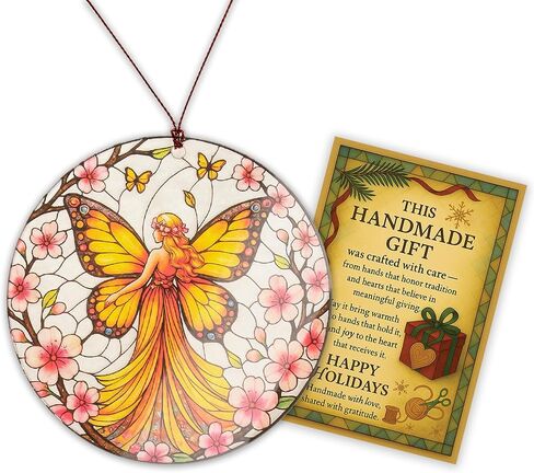 Butterfly Religious Cross Christmas Ornament, Suncatcher Effect Style Cross Design, Beautiful Butterfly Ornaments for Christmas Tree, Elegant Ornament Gift for Nature Lovers, Women, Spiritual Decor in Kuwait