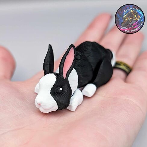 3D Printed Articulating Bunny Keychain – Realistic Bunny Design – Gift for Bunny Lovers - Metal Lobster Clasp Included in Saudi Arabia