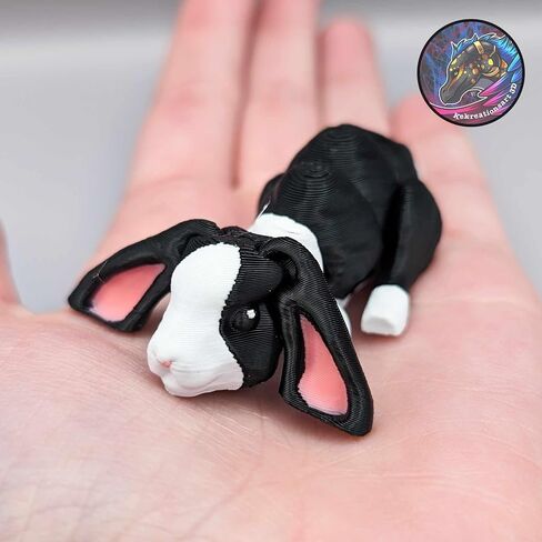 3D Printed Articulating Bunny Keychain – Realistic Bunny Design – Gift for Bunny Lovers - Metal Lobster Clasp Included in Saudi Arabia