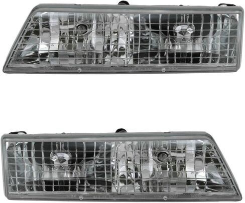TRQ 2 قطعة مجموعة مجموعة المصابيح الأمامية سائق وجانب الراكب متوافق مع Mercury Grand Marquis 1995-1997 FO2502148 FO2503148 F5MY13008A F5MY13008B in Saudi Arabia