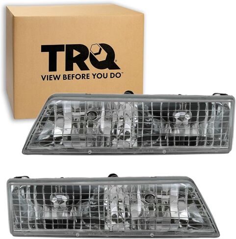 TRQ 2 قطعة مجموعة مجموعة المصابيح الأمامية سائق وجانب الراكب متوافق مع Mercury Grand Marquis 1995-1997 FO2502148 FO2503148 F5MY13008A F5MY13008B in Saudi Arabia