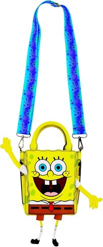 Concept One SpongeBob SquarePants Tote Bag, Mini Handbag with Adjustable Crossbody Shoulder Strap, Yellow in Saudi Arabia