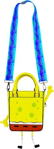 Concept One SpongeBob SquarePants Tote Bag, Mini Handbag with Adjustable Crossbody Shoulder Strap, Yellow in Saudi Arabia