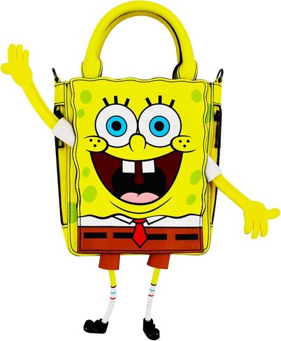 Concept One SpongeBob SquarePants Tote Bag, Mini Handbag with Adjustable Crossbody Shoulder Strap, Yellow in Saudi Arabia
