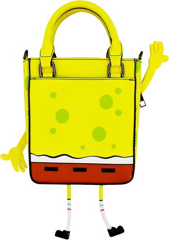 Concept One SpongeBob SquarePants Tote Bag, Mini Handbag with Adjustable Crossbody Shoulder Strap, Yellow in Saudi Arabia