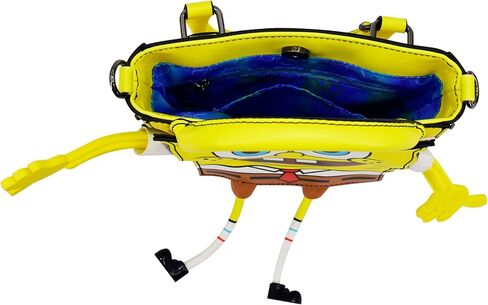 Concept One SpongeBob SquarePants Tote Bag, Mini Handbag with Adjustable Crossbody Shoulder Strap, Yellow in Saudi Arabia