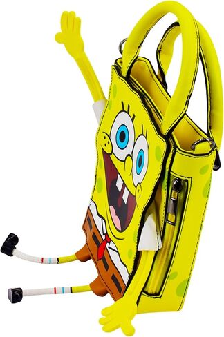 Concept One SpongeBob SquarePants Tote Bag, Mini Handbag with Adjustable Crossbody Shoulder Strap, Yellow in Saudi Arabia