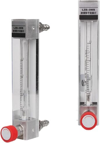 LZB-4WB Glass Tube Flow Meter Rotameter for Gas Liquid Air Water Oxygen Nitrogen Adjustable(0.3-3L-min) in Kuwait
