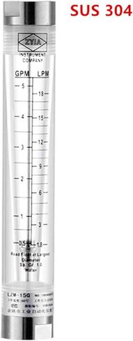 1Pcs LZM-15G Stainless steel 304 / Plastic joint interface Liquid Flow Meter Water Tube Type Air Flowmeter Gas Rotameter(1.6-16m3 H AIR,SUS 304) in Kuwait