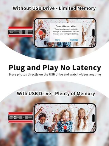 128GB Flash Drive Intended for iPhone iPad Android and Computers, 4 in 1 Photo Stick for Phone Memory Storage Easily Backup Photos Videos, Plug and Play, No Application Required (Red) in Saudi Arabia