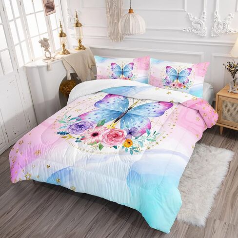 HOSIMA Big Pike Fishing Comforter Set,Bass Fish American Flag Pattern Hunting and Fishing Bed Set Full Size for Boys Room Decor, Bed in a Bag for Teens with 2 Pillowcases. in Saudi Arabia