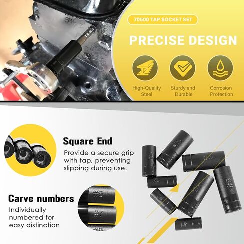 Camoo 70500 Tap Socket Wrench Set 8-piece Use with 1/4" & 3/8" Drive Fits All MCTI Taps Thru 1/2" & 1/8" NPT Taps in Saudi Arabia