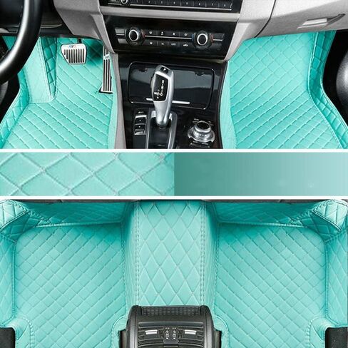 Yaruicar Custom Personalized Floor Mats for Cars Luxury Full Coverage All Car Floor Mats Anti-Slip Leather Car Mat Set Trucks & SUVs Trucks Automotive Floor Mats Liners (All Black) in Kuwait