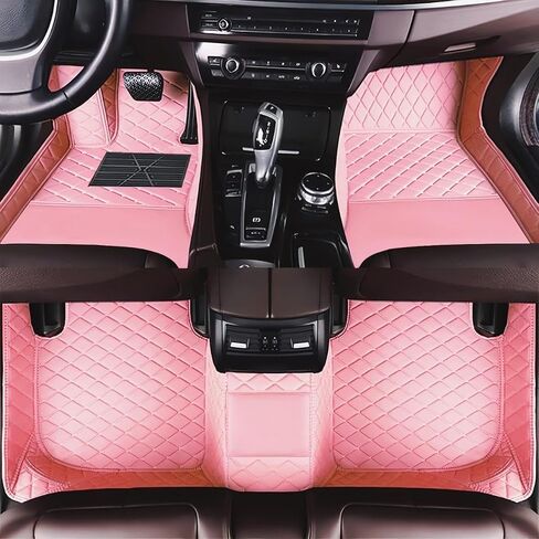 Yaruicar Custom Personalized Floor Mats for Cars Luxury Full Coverage All Car Floor Mats Anti-Slip Leather Car Mat Set Trucks & SUVs Trucks Automotive Floor Mats Liners (All Black) in Kuwait