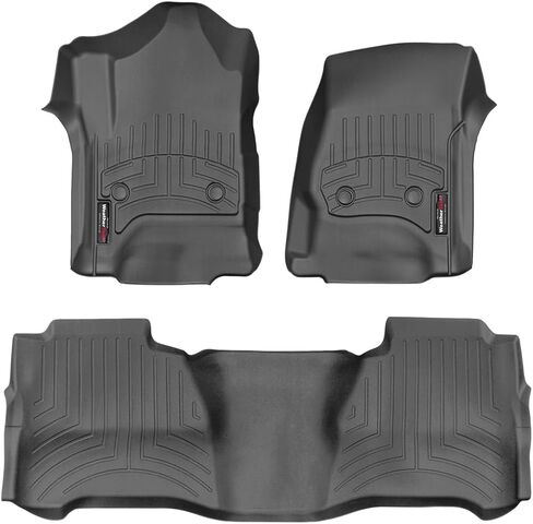 WeatherTech Custom Fit FloorLiners for Silverado 1500, Sierra 2500HD/3500HD, Sierra 1500, Silverado 2500HD/3500HD - 1st & 2nd Row (477221-475424), Cocoa in Saudi Arabia