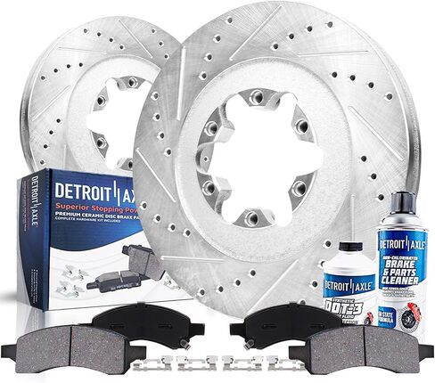 Detroit Axle - مجموعة الفرامل الأمامية لـ 09-12 شيفروليه كولورادو GMC Canyon حفر ودوارات فرامل القرص المنزلية 2009 2010 2011 2012 وسادات فرامل السيراميك in Saudi Arabia