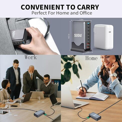 USB C Fast Charger 440W, USB C 8-Port Multi GaN Adapter Block, Charging Station Hub, Fast PD 100W 65W Laptop Adapter QC 18W for MacBook Pro/Air/All iPad, Samsung DELL, Steam Deck, iPhone 16/15 in Kuwait