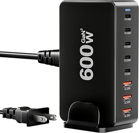 USB C Fast Charger 440W, USB C 8-Port Multi GaN Adapter Block, Charging Station Hub, Fast PD 100W 65W Laptop Adapter QC 18W for MacBook Pro/Air/All iPad, Samsung DELL, Steam Deck, iPhone 16/15 in Kuwait