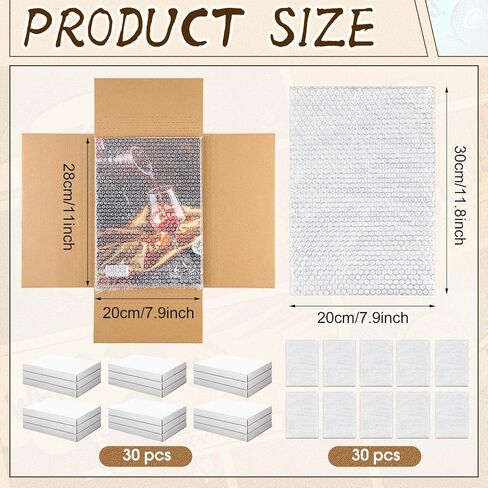 30 Pack Corrugated Comic Book Mailers 7.8 x 11 x 1.2 Inch with 30 Bubble Bags, Comic Book Shipping Box Easy Fold Cardboard Photo Box for Mailing Packaging, Height Adjustable in Kuwait